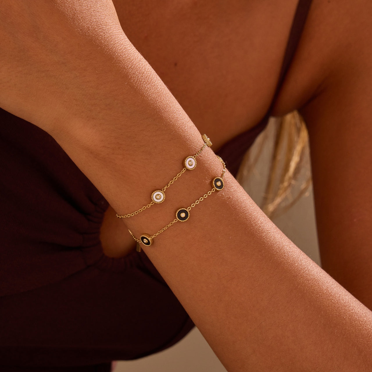 🖤 Mystic Gaze Bracelet/Anklet – Adjustable Evil Eye Jewelry