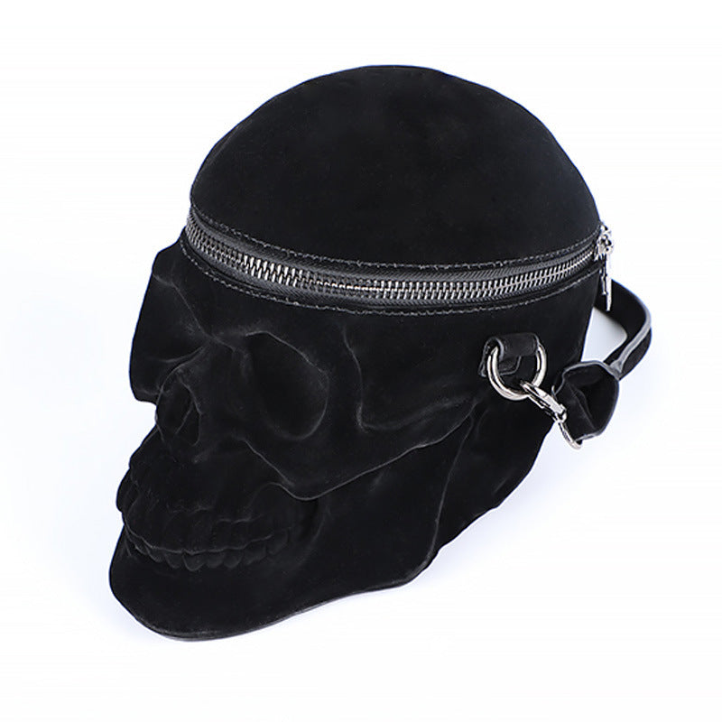 💀 Velvet Skull Handbag – Witchy Crossbody Bag