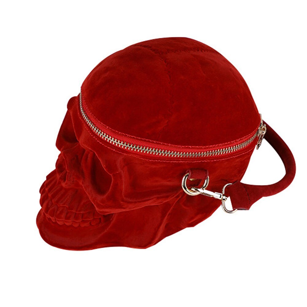 💀 Velvet Skull Handbag – Witchy Crossbody Bag