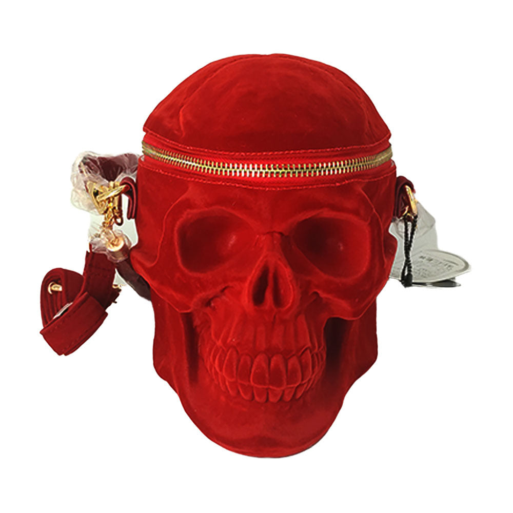 💀 Velvet Skull Handbag – Witchy Crossbody Bag