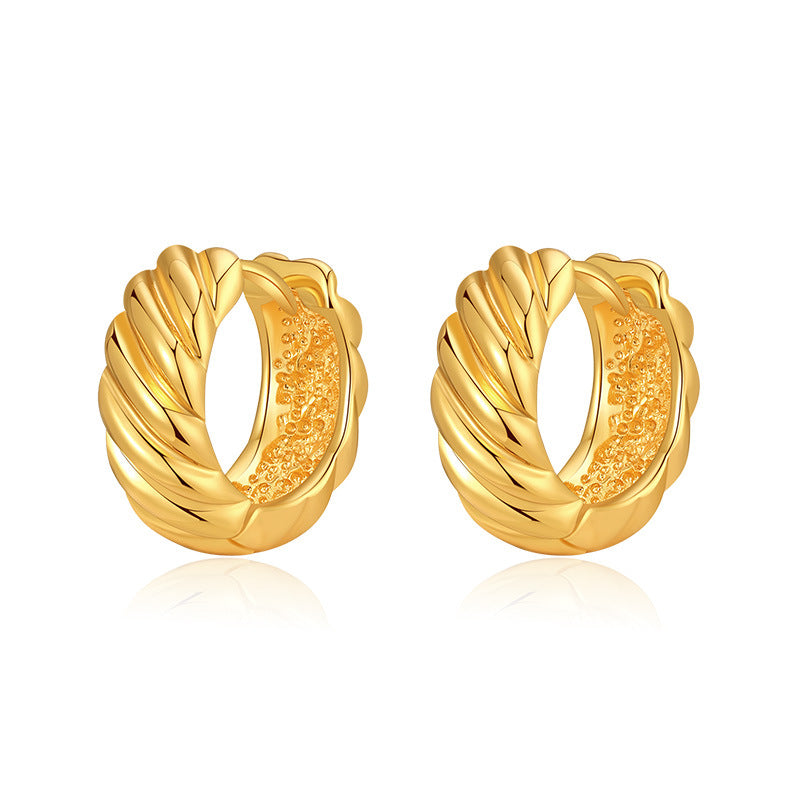 ✨ Twist Hoop Earrings – 18k Gold-Plated Hoops